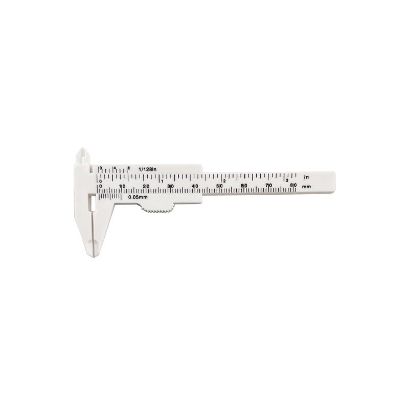 150mm double scale plastic vernier caliper Wen play jewelry measurement student caliper mini measuring tool wholesale 0-80 pink - Image 2