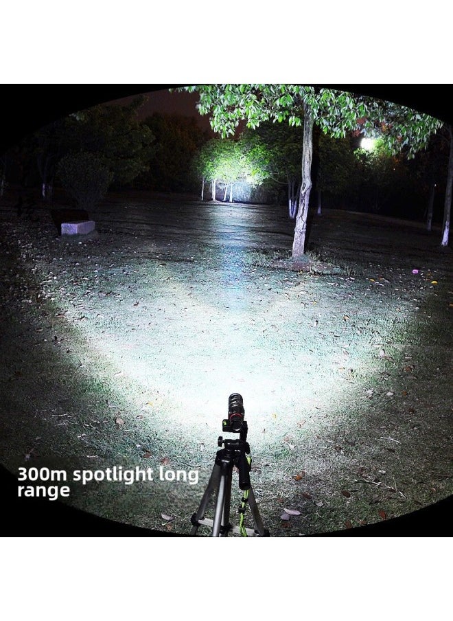 Generic - T6 Rechargeable Zoom Mini Flashlight Outdoor Led Flashlight USB Rechargeable Flashlight 518 Explosion Flashlight-Color:518 (l2) Flashlight + Usb Cable - Image 1