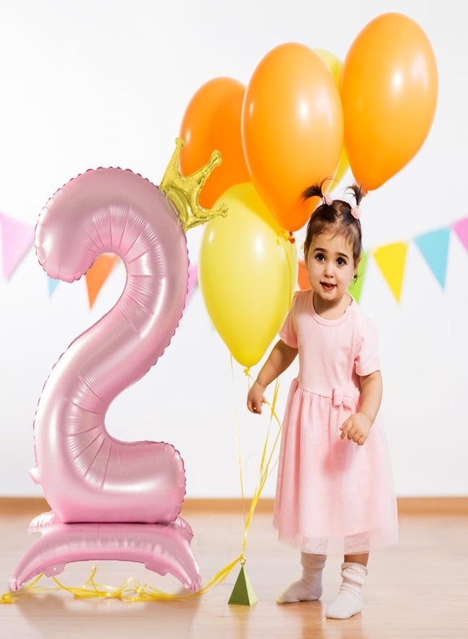 Eoopoon 42 Inch Crown Pink Number Balloon, Number 3 Balloon with Base for Girls 3nd Birthday Party Decoration, Anniversary Decor Theme Party Supplies (Pink 3) - Image 4