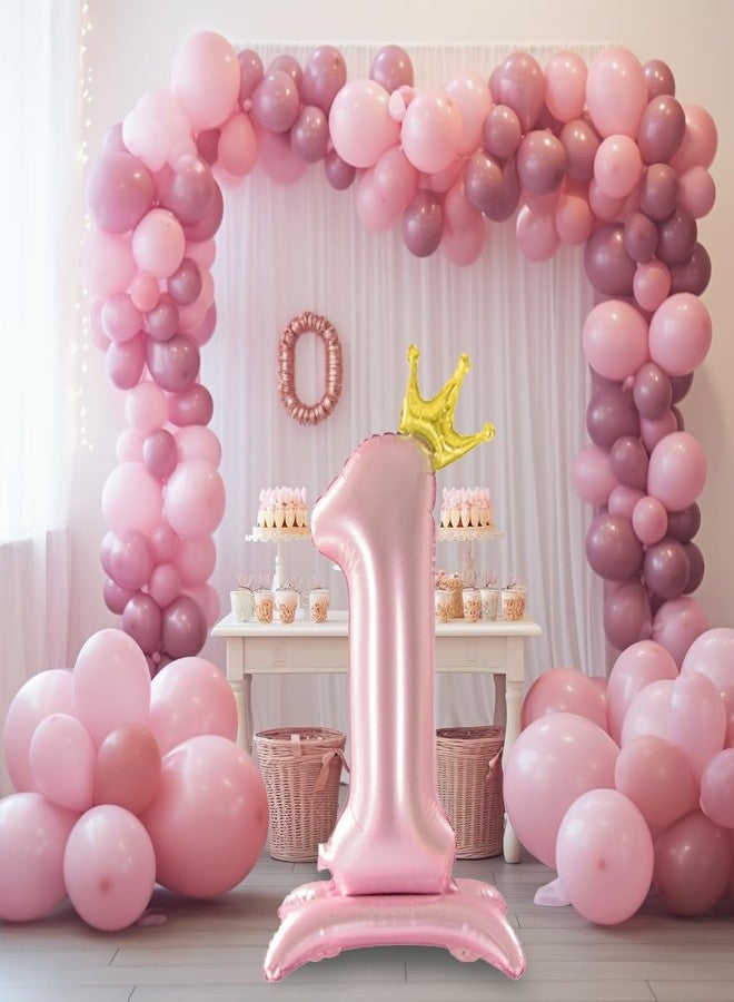 Eoopoon 42 Inch Crown Pink Number Balloon, Number 3 Balloon with Base for Girls 3nd Birthday Party Decoration, Anniversary Decor Theme Party Supplies (Pink 3) - Image 3