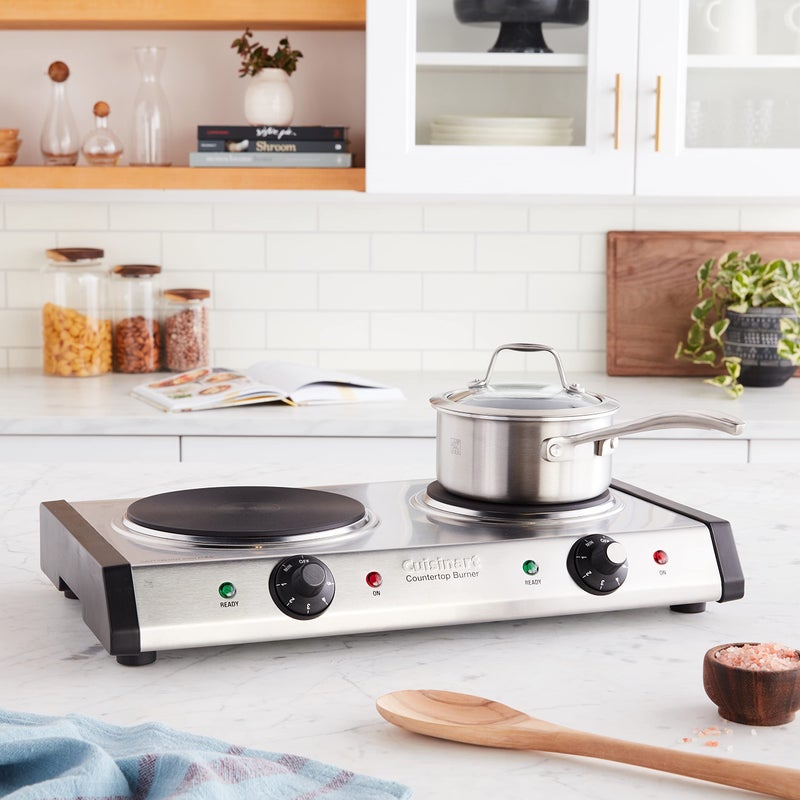 Cuisinart CB-60P1 Countertop Double Burner, Stainless Steel/Black - Image 2