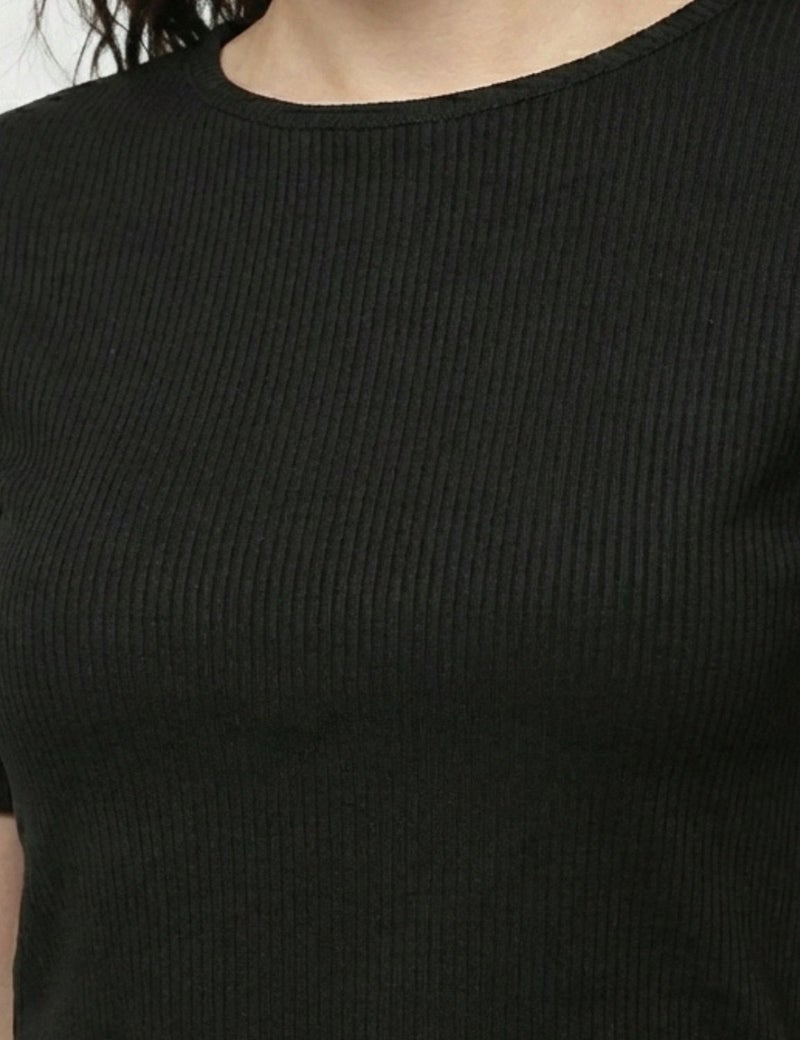 fyltr Women's Ribbed Crop Top – Fitted Top | Half Sleeve | Tops for Women | Women's Westernwear - Image 3