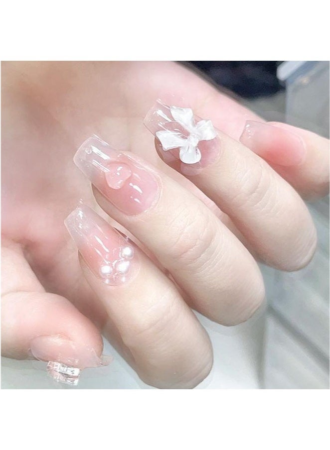 GlamKit False Nails Handmade Press On Nails With Pearl Professional Manicurist Made Salon Quality Nail Art - Image 4