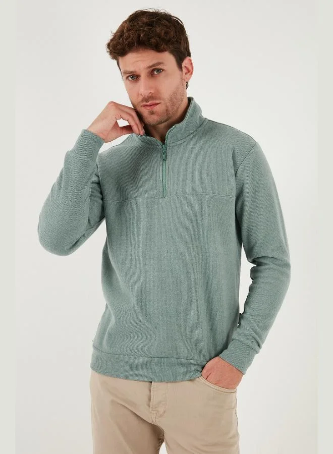 Buratti Buratti Cotton Regular Fit Half Zipper Stand Collar 2-Pack Sweater Men's SWEATER 456112S2