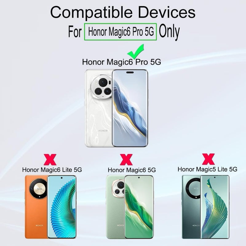 Ibywind 2 Pcs Screen Protector For Honor Magic6 Pro 5G 6.8",Flexible TPU Film,With 1Pc Camera Lens Protector,1Pc Back Film[Easy to install,Bubble Free,Case Friendly,Ultra-Clear] - Image 2