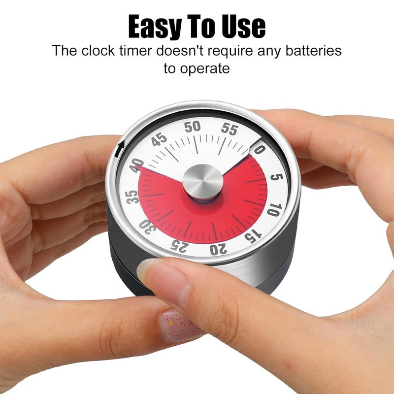Dec Kitchenpro Kitchen Timer Magnetic Visual Countdown Timer with Loud Alarm Magnetic Back and Stainless Steel Face Kitchen Timer Manual for Study - Image 4