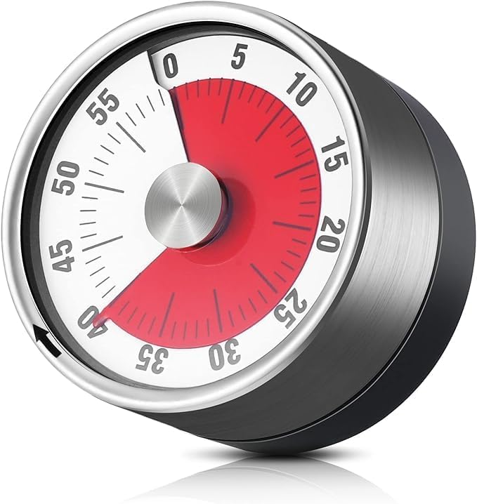 Dec Kitchenpro Kitchen Timer Magnetic Visual Countdown Timer with Loud Alarm Magnetic Back and Stainless Steel Face Kitchen Timer Manual for Study - Image 1