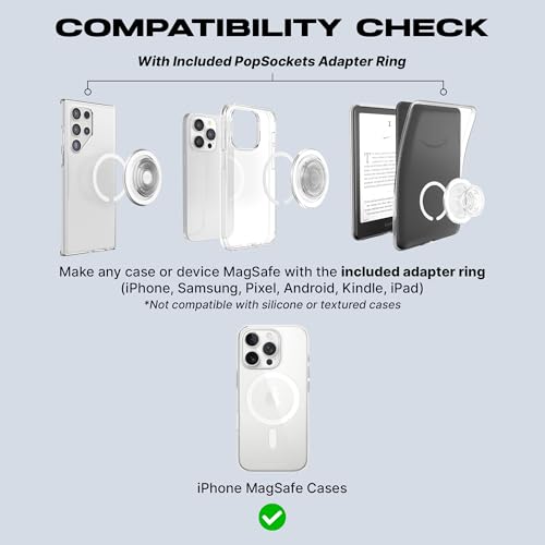 POPSOCKETS قبضة هاتف PopSockets لمغناطيس MagSafe مع حامل، حامل مغناطيسي، قمة قابلة للتبديل، تثبيت آمن لحالات iPhone MagSafe، قبضة الهاتف والتابلت، PopSockets لطيفة - مختومة بالمينا - Image 5