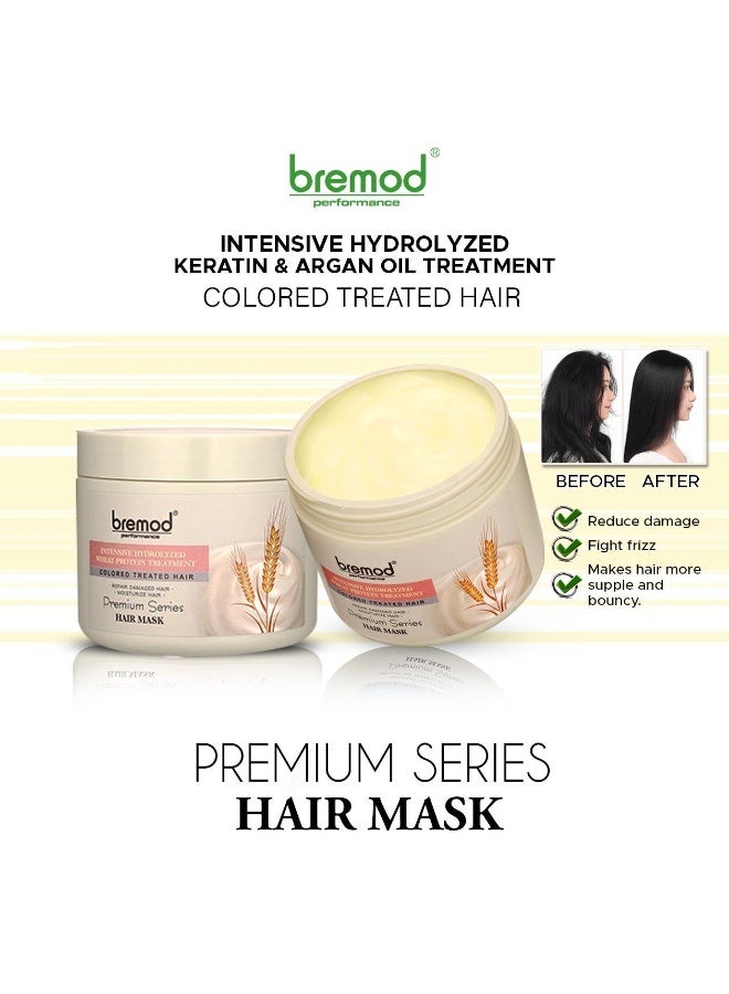 BREMOD Transform dull, rough, and chemically treated hair into smooth, glossy perfection using Bremod Intensive Keratin & Argan Oil Hair Mask, specially formulated to repair damage, lock in moisture, and enhance softness with every application. - Image 1