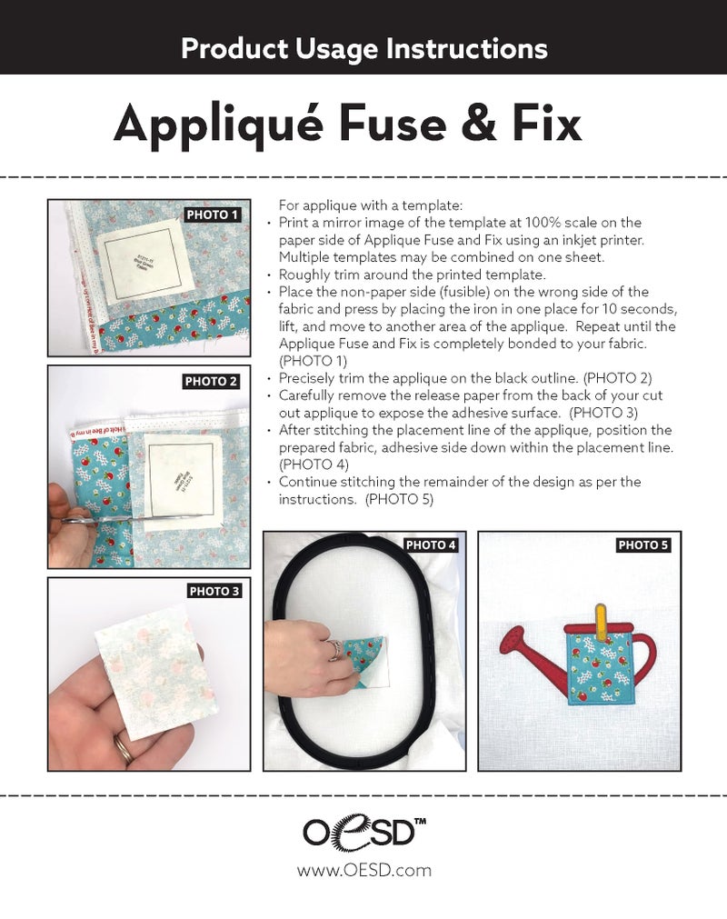 OESD Applique Fuse and Fix Backing 8.5" x 11" - 20 Sheets - Image 4