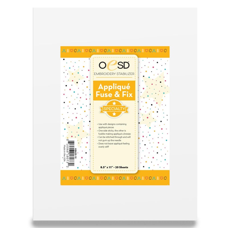 OESD Applique Fuse and Fix Backing 8.5" x 11" - 20 Sheets - Image 3