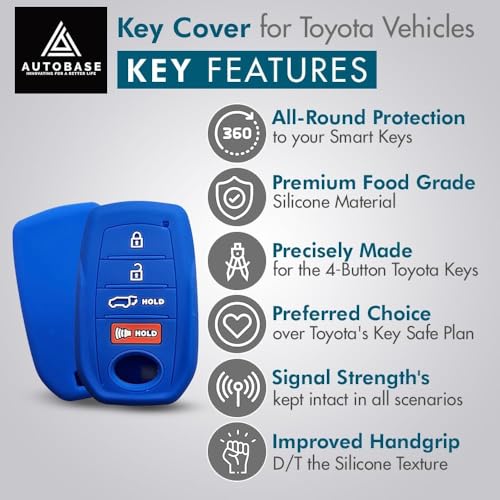 Autobase Key fob Cover for Toyota 2025 Camry 2019-2025 Land Cruiser 2021-2025 Venza Hilux Fortuner 2023-2025 Highlander Tundra Corolla bZ4X Prius 4 Buttons (Black and Pink) - Image 3