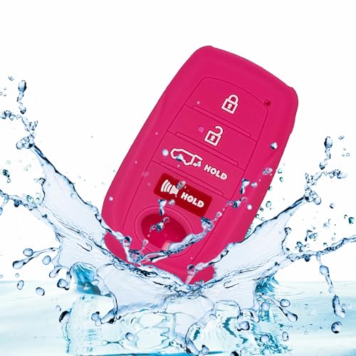 Autobase Key fob Cover for Toyota 2025 Camry 2019-2025 Land Cruiser 2021-2025 Venza Hilux Fortuner 2023-2025 Highlander Tundra Corolla bZ4X Prius 4 Buttons (Black and Pink) - Image 4