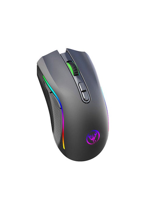 T69 2.4G Wireless Mechanical Mouse RGB Gaming Mouse Ergonomic Design 650mAh Battery Capacity 7 Programmable Buttons 10 Million Keystroke Lifetime 4800DPI
