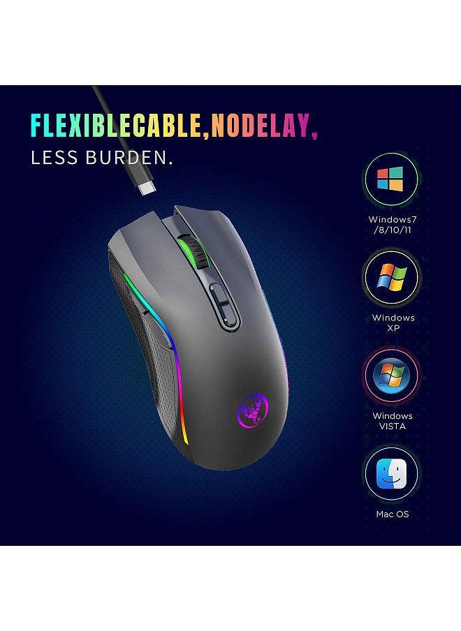 T69 2.4G Wireless Mechanical Mouse RGB Gaming Mouse Ergonomic Design 650mAh Battery Capacity 7 Programmable Buttons 10 Million Keystroke Lifetime 4800DPI