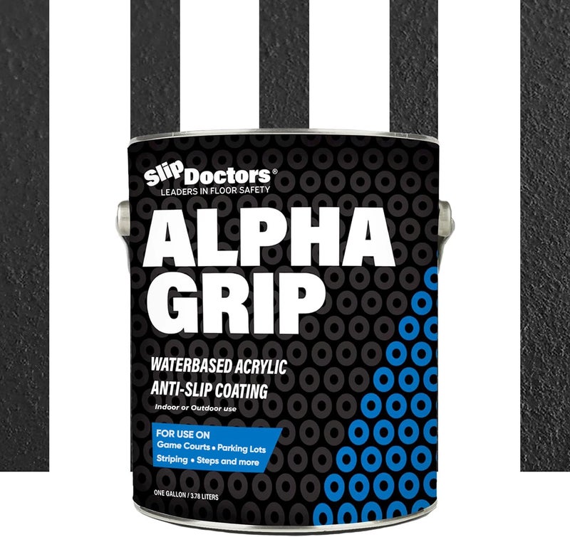 Slip Doctors Alpha Grip Non-Slip Paint for Concrete & Asphalt – Non-Skid Coating Ideal for Striping Parking Lots, Playgrounds & Pavements (Black, 1 Gallon) - Image 1