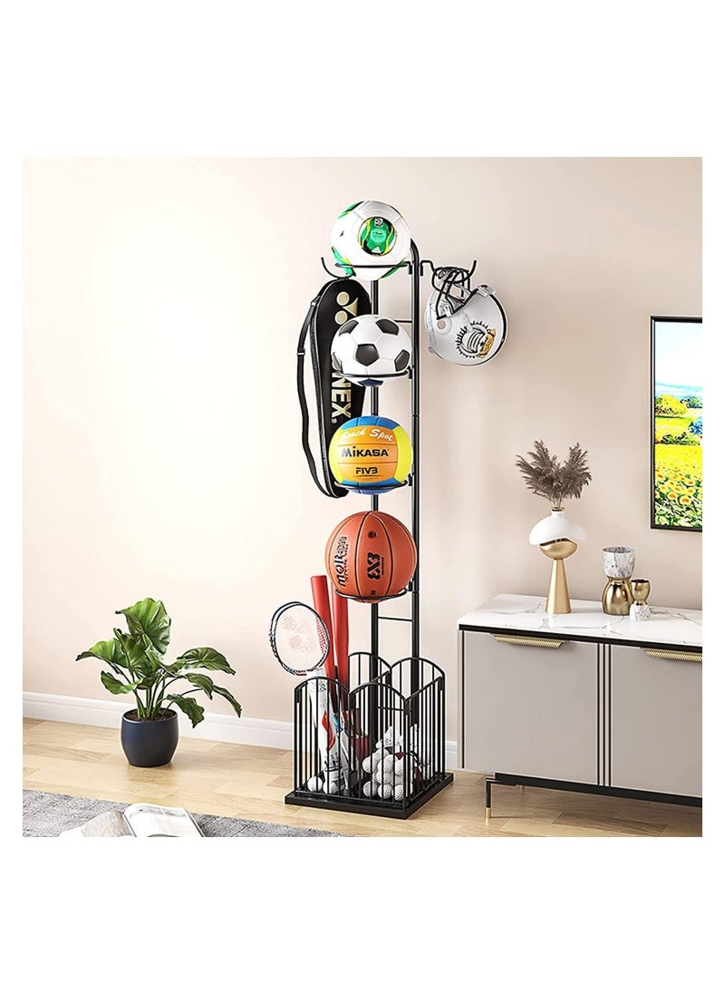 Royal Polar Basketball Display Rack with Storage Basket for Household, Sports Equipment Rack Garage Sports Organizer Display Stand for Balls  - Image 4