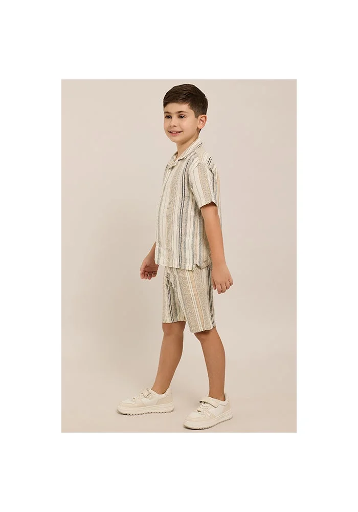 أر أند بي Stiped Shirt and Shorts Set