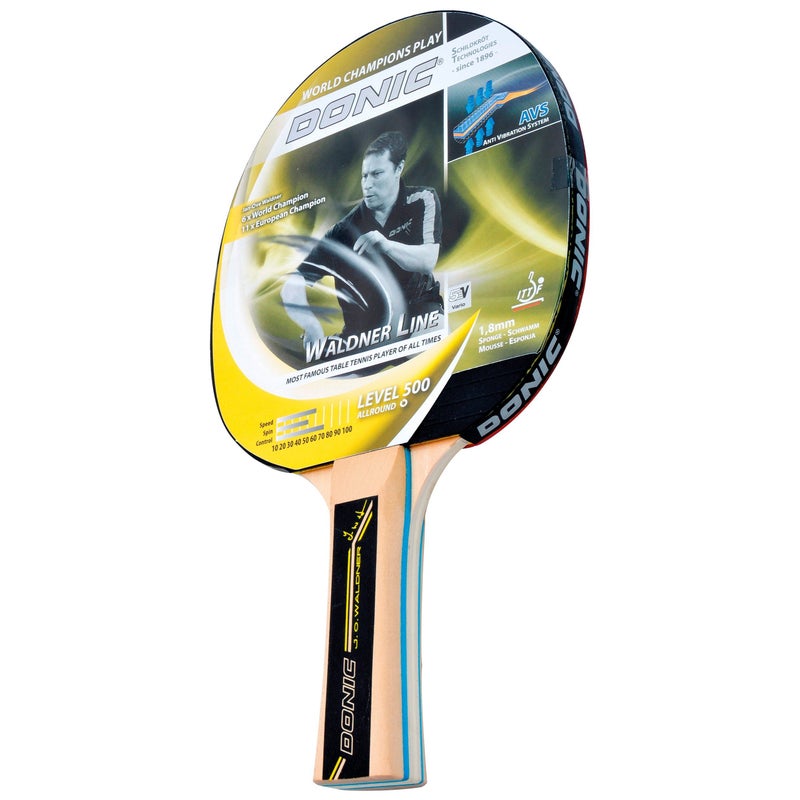 Donic Wood Waldner 500 Table Tennis Racket/Bat, Colour - White-Black - Image 2