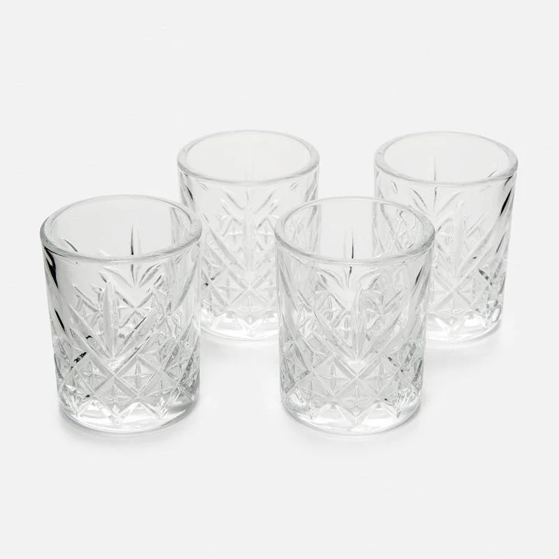 Paşabahçe 52780 Timeless Vblok Coffee Side and Shot Glass 4-Piece 62 cc