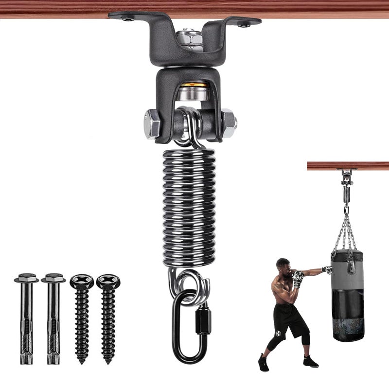 BeneLabel 360 Swivel Heavy Boxing Bag Hanger with Spring 275 LBs Capacity Heavy Bag Mount Spring for Punching Bags Ceiling Mount with Spring - Image 2