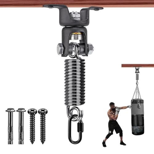 BeneLabel 360 Swivel Heavy Boxing Bag Hanger with Spring 275 LBs Capacity Heavy Bag Mount Spring for Punching Bags Ceiling Mount with Spring - Image 1