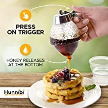 HOMAVA Homava Honey Dispenser No Drip Glass with Stainless Steel Top - Syrup Dispenser Glass - Beautiful Honey Pot - Honey Jar with Stand - Image 3