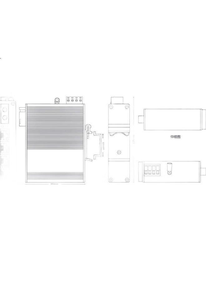 Smart Valley Huigu Industrial-Grade Fiber Optic Transceiver Switch, 100Mbps Single-Mode Single-Fiber A-End 1 Optical 4 Electrical, Din-Rail Optical-Electrical Converter, Sc Interface, Hg800-Fe - Image 1