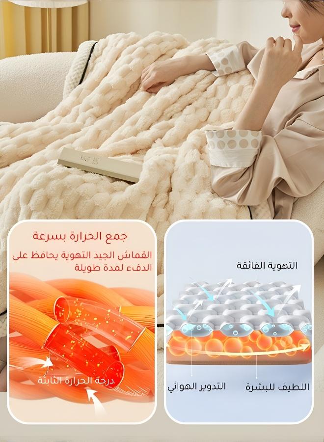 High-Density Double-Sided Warm Blanket with Soothing Texture - Image 2