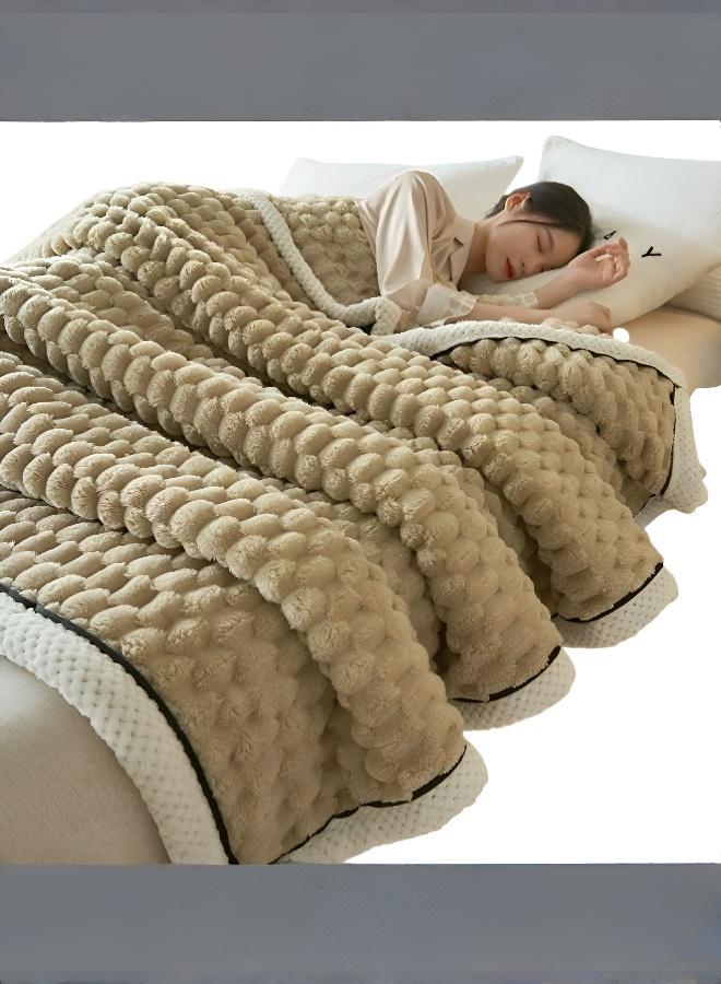 High-Density Double-Sided Warm Blanket with Soothing Texture - Image 1