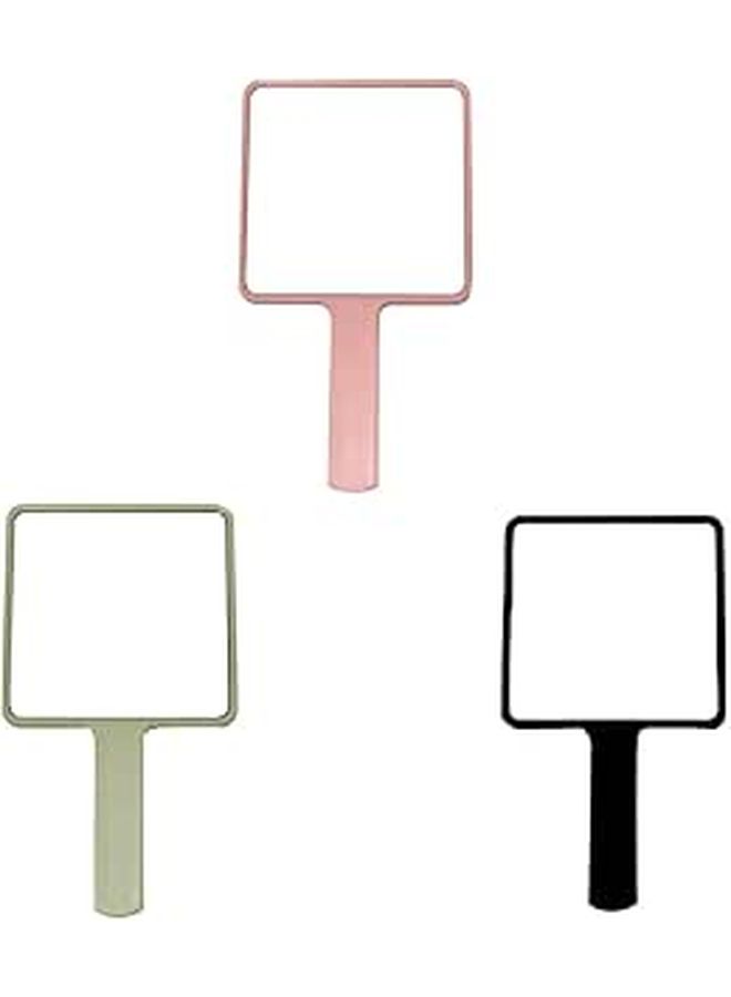 Unomor 3 Piece Portable Handheld Makeup Mirrors Set with Handle for Travel - Image 1