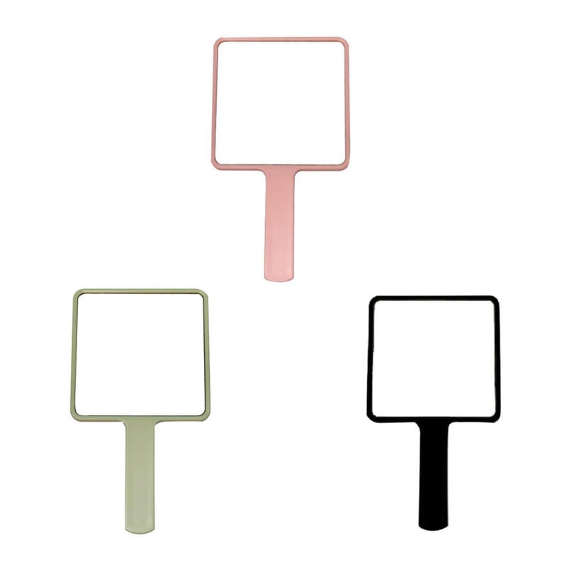 Unomor 3 Piece Portable Handheld Makeup Mirrors Set with Handle for Travel - Image 2