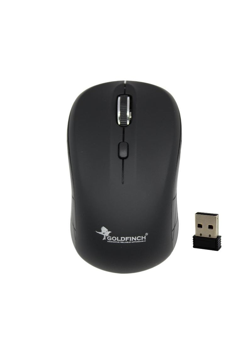 Goldfinch Wireless Mouse silent click for laptop and desktop compatible with windows mac and linux Black  - Image 1