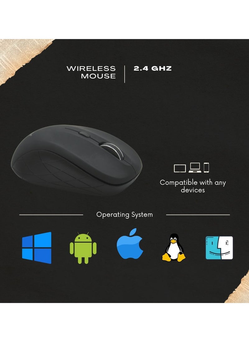 Goldfinch Wireless Mouse silent click for laptop and desktop compatible with windows mac and linux Black  - Image 3