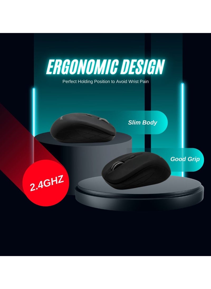 Goldfinch - Wireless Mouse silent click for laptop and desktop compatible with windows mac and linux Black - Image 1