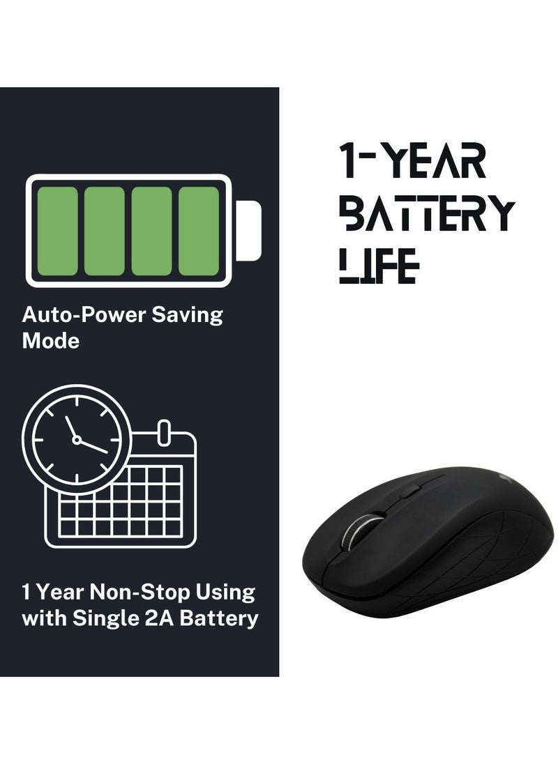 Goldfinch Wireless Mouse silent click for laptop and desktop compatible with windows mac and linux Black  - Image 4