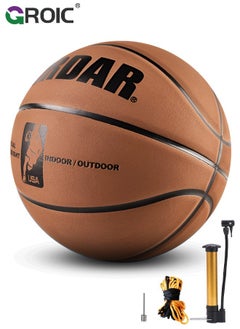 GROIC Basketball  Standard Offical Indoor Outdoor Basketball Leather Game Basketball Game Training Universal Basketball Outdoor Sports Goods  - Image 1