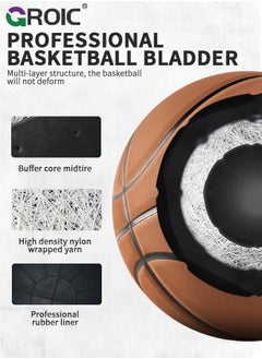 GROIC Basketball  Standard Offical Indoor Outdoor Basketball Leather Game Basketball Game Training Universal Basketball Outdoor Sports Goods  - Image 4