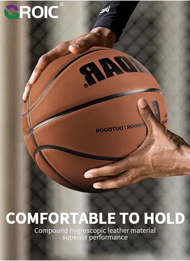 GROIC Basketball  Standard Offical Indoor Outdoor Basketball Leather Game Basketball Game Training Universal Basketball Outdoor Sports Goods  - Image 3