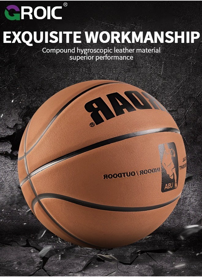 GROIC Basketball  Standard Offical Indoor Outdoor Basketball Leather Game Basketball Game Training Universal Basketball Outdoor Sports Goods  - Image 5