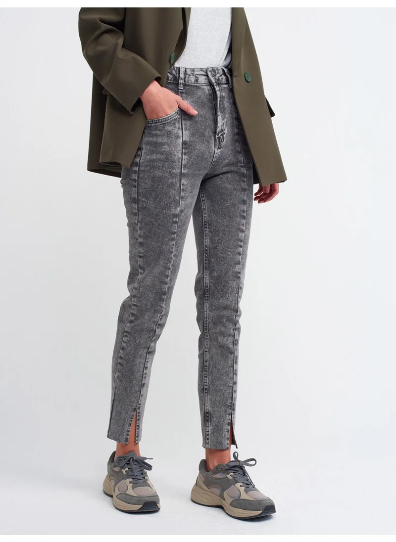 ديلفين 4301 Front Slit Lycra Trousers Gray
