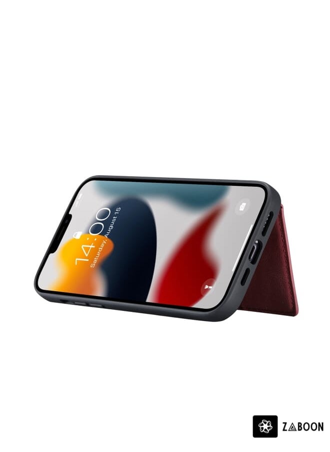 Generic - For iPhone 13 JEEHOOD Retro Magnetic Detachable Protective Case with Wallet & Card Slot & Holder - Image 1