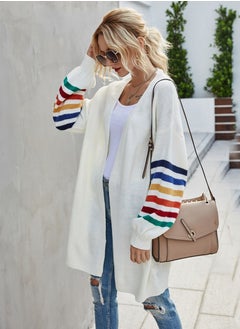 Loquat New Women's Stitching Loose Knitted Cardigan Sweater Coat  - Image 2