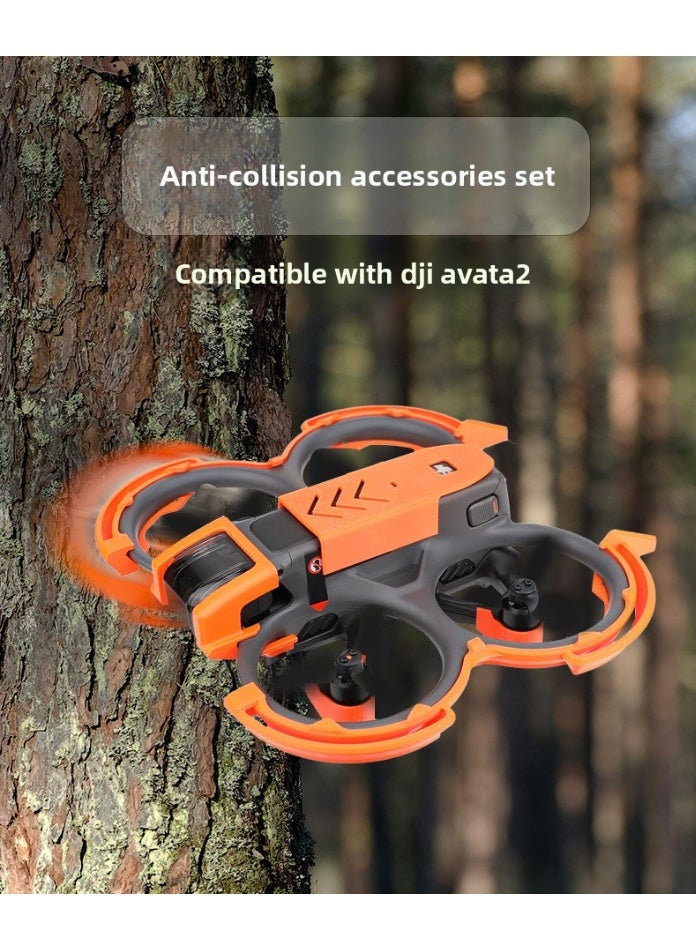 متوافق مع DJI Avata 2 حلقة حماية المراوح – واقٍ خفيف الوزن ضد الصدمات للطائرات بدون طيار، إطار حماية متين، ملحق واقٍ (برتقالي) - Image 2
