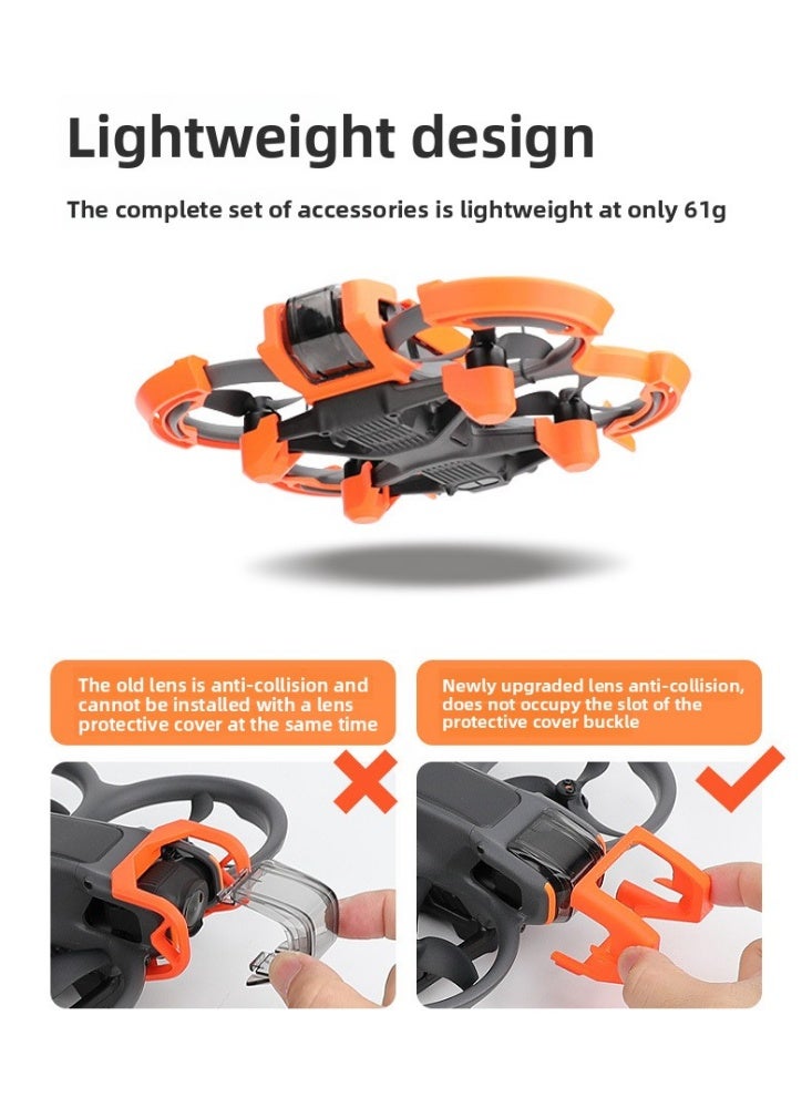 متوافق مع DJI Avata 2 حلقة حماية المراوح – واقٍ خفيف الوزن ضد الصدمات للطائرات بدون طيار، إطار حماية متين، ملحق واقٍ (برتقالي) - Image 4