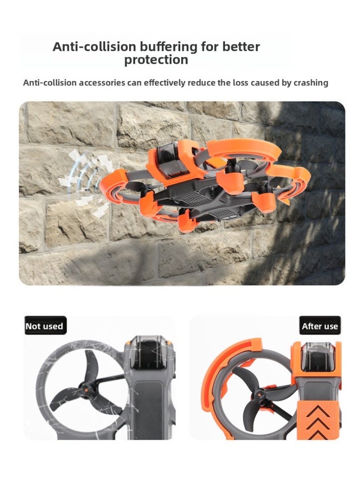 متوافق مع DJI Avata 2 حلقة حماية المراوح – واقٍ خفيف الوزن ضد الصدمات للطائرات بدون طيار، إطار حماية متين، ملحق واقٍ (برتقالي) - Image 3