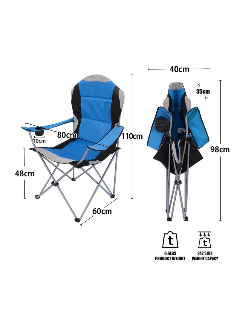GO2CAMPS Folding Camping Chair With Cup Holder Heavy Quality-Blue | Sadu Chair | Foldable Chair | Garden Chair | Fishing Chair | Travel Chair | Picnic Chair - Image 2