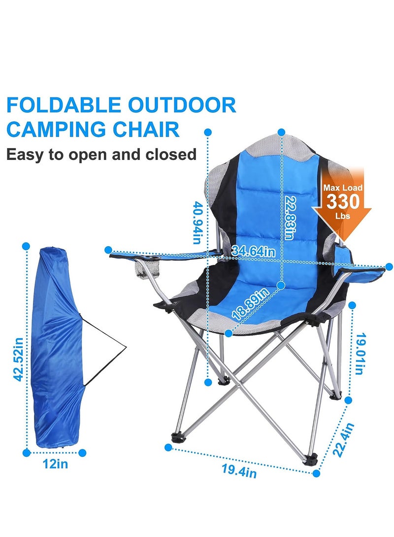 GO2CAMPS Folding Camping Chair With Cup Holder Heavy Quality-Blue | Sadu Chair | Foldable Chair | Garden Chair | Fishing Chair | Travel Chair | Picnic Chair - Image 4