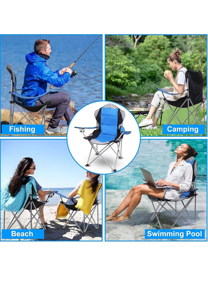 GO2CAMPS Folding Camping Chair With Cup Holder Heavy Quality-Blue | Sadu Chair | Foldable Chair | Garden Chair | Fishing Chair | Travel Chair | Picnic Chair - Image 5