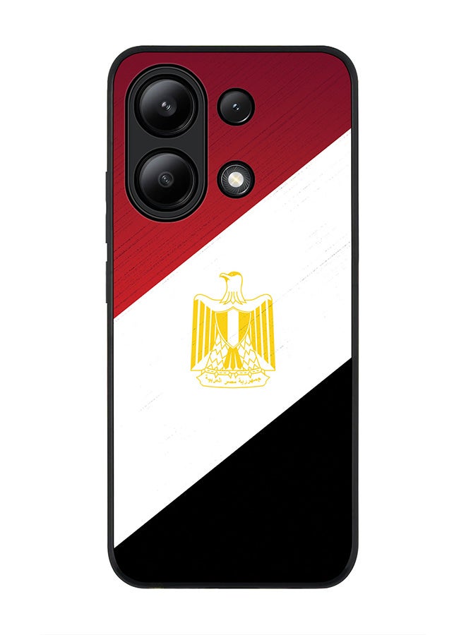Stylizedd Rugged Black edge case for Xiaomi Redmi Note 13 4G, Slim fit Soft Case Flexible Rubber Edges Anti Drop TPU Gel Thin Cover -  Flag Of Egypt - Image 1